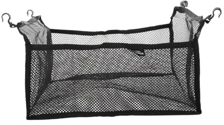 Faltbarer Campingtisch mit Aufbewahrungsnetz, Schwarz für Grillen | Klapptisch aus Warp Stricknetz, Tragbar für Camping und Picknick, Stauraum für Utensilien