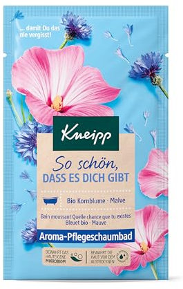 Kneipp Aroma-Pflegeschaumbad So schön, dass es dich gibt - Badezusatz mit hochwertigen Extrakten aus Bio Kornblume und Malve - 50ml