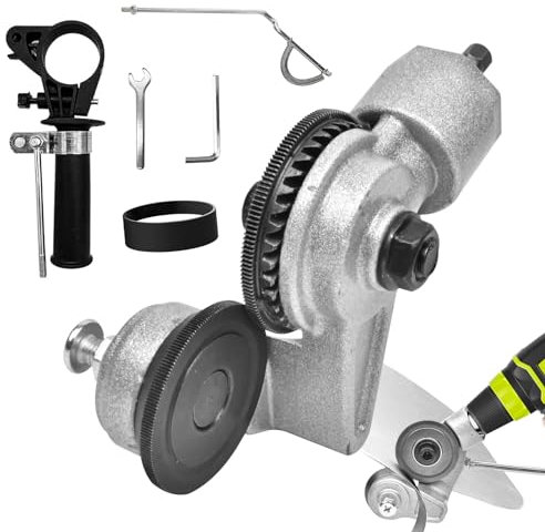 Electric Drill Plate Cutter, Upgraded 2025 Metal Nibbler Drill Attachment with Adapter for Cutting Iron, Steel, Copper, Aluminum, White Sheet – Sheet Metal Cutter Tool for DIY, Home, Garage