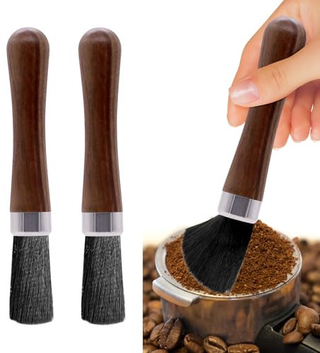 Piuluvor® 2 Stück Barista Pinsel, Kaffeepinsel Siebträger Kaffeemühle Reinigungspinsel Nylonborsten Espresso Siebträger Bürste Barista Zubehör