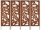 Kapaga - Lot de 4 Brise-vues en Métal Corten 160 x 50 cm - Effet Rouillé - Paravent Rustique pour Jardin - Panneaux de Protection Extérieurs - Élément Décoratif de Jardin - Clôture Déco (Imprimé 2)