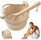 Secchio di sauna e set di mestoli kit sauna in legno 4L con manico spesso la canna rinforzata per il conservante in plastica per il bagno