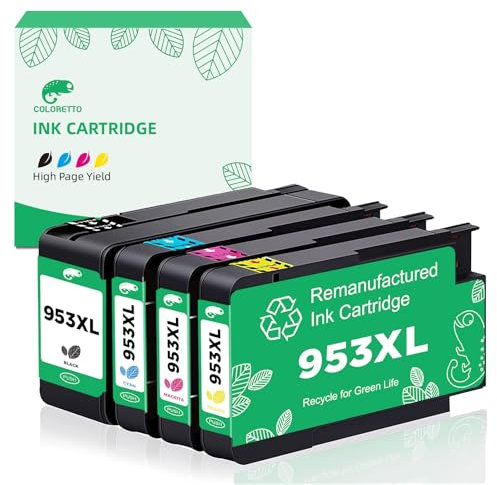 COLORETTO 953XL Druckerpatronen für HP 953 XL 953XL Multipack Kompatibel für HP Officejet Pro 7720 7740 7720 7730 8210 8218 8710 8715 8716 8718 8719 8720 8725 8728 8730 8740 Drucker (BK C M Y-4P)