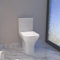 Bathroom Close Coupled Toilet Square WC Pan Soft Close Seat Dual Flush Cistern White Ceramic