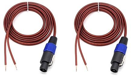 Remingtape 2 Stück Speakon-Lautsprecherkabel, Blanker Draht, Kabel mit Offenem Ende, Verstärker-Verbindungskabel