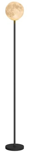 HOMCOM LED Mond Stehlampe Wohnzimmer Dimmbar, Stehleuchte mit Fußschalter, 3 Lichtfarben, Mondlampe Standleuchte Mondlicht für Wohnzimmer Schlafzimmer