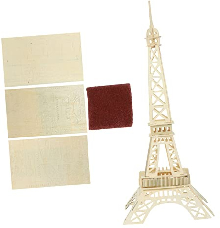 Toddmomy Ancient Building Puzzle Toys Eiffel Tower Model Kit Wooden Puzzle Educational Jigsaw for Boy Girl