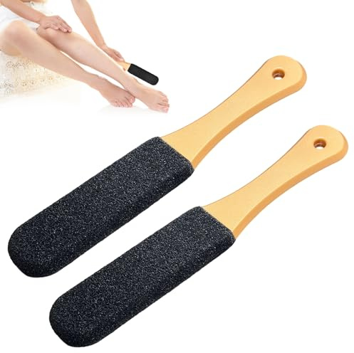TAGMEIU 2 PCS Foot File & Pumice Stone Set, Double-Sided Foot Scrubber | Callus & Cracked Heels Remover, Hard Skin Removal Tool with Ergonomic Handle for Dead Skin Home Pedicure