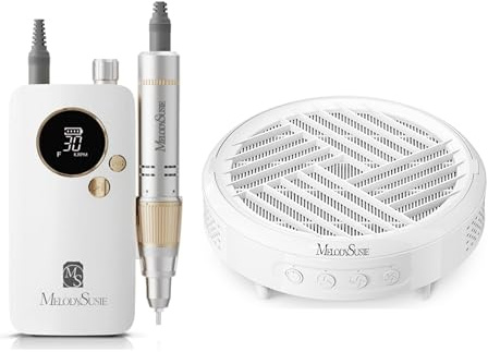 MelodySusie Electric Nail File 30000 RPM,SC320F Professional Rechargeable Nail Drill and Compact Hpro Nail Dust Collector