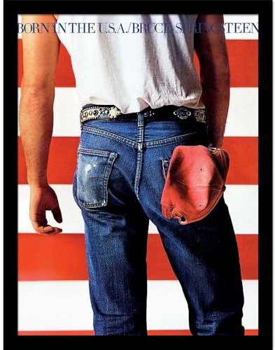 Bruce Springsteen - Gerahmtes Poster Born in the USA (Einheitsgröße) (Blau/Rot/Weiß)