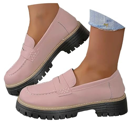 Générique Chaussures décontractées en Cuir à Semelles épaisses pour Femmes Chaussures à Enfiler Confortables et élégantes parfaites pour Un Style Quotidien (36)