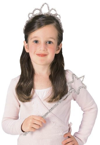 Silver Princess Tiara and Wand Set - Child Std.