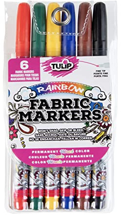 Tulip Fabric Markers fine Primary 6pcs