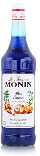 MONIN Sirup Blue Curacao 1,0 l | Blue Curacao Sirup für Cocktails, Mocktails, Tiki Drinks und Desserts - für leuchtend blaue Getränke