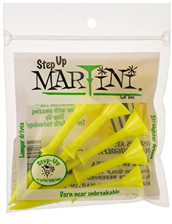 Martini Tees 3 1/4 Step-Up Yellow Golf Tees- Pack of 2 (10 Tees)