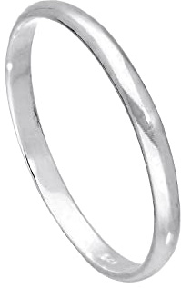 Sterling Silber 2mm Ehering in D Form Größe 43 (Erhältliche Größen: 43-65)