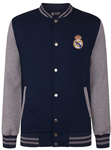 Real Madrid Boys Jacket Varsity Baseball Retro Kids OFFICIAL Football Gift