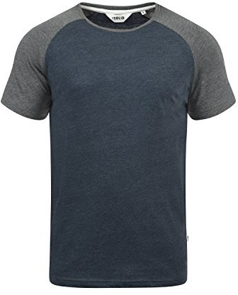Solid SDBastian Herren T-Shirt Kurzarm Shirt mit Rundhals-Ausschnitt Baumwollmischung Regular fit, Größe:XL, Farbe:Blue Grey Melange (G8991)
