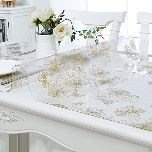 HM&DX PVC Transparent Tischdecken Wasserdicht Ölfreie Anti-heiß Schmutzabweisend Tischtuch schutzfolie Folie Einfache Dekorationen Kaffee Tisch verkleidung-Klar 60x120cm(24x47inch)