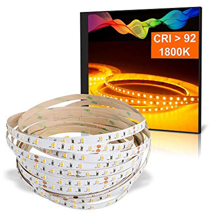 Mextronic LED Strips mit Amberlicht 1800K LED Streifen LED Band LED Strip 2835 Amber (1800K) CRI 92 36W 5 Meter 24V IP20