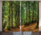 ABAKUHAUS Wald Rustikaler Gardine, Wald Pathway Szene, Schlafzimmer Kräuselband Vorhang mit Schlaufen und Haken, 280 x 225 cm, Braun Grün