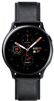 Samsung Galaxy Watch Active2, Fitnesstracker aus Edelstahl, großes Display, ausdauernder Akku, wassergeschützt, 44 mm, Bluetooth, Schwarz