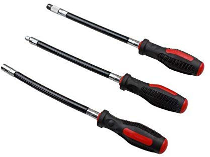 US PRO Tools 3 Piece 300mm Flexi Screwdrivers - Flexible Screwdriver Set 1617