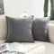 MIULEE 2er Set Samt Kissenbezug Flansch Kissenhülle Dekorative Sofakissen Dekokissen Umwickelte Kante Kissenbezüge Zierkissenbezug für Sofa Wohnzimmer Schlafzimmer 60x60 cm Dunkelgrau