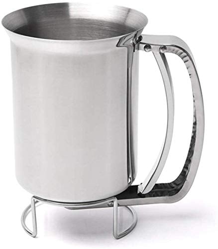 Venus valink Stainless Steel Pancake Batter Dispenser Funnel Cupcake Cooked Puffs Maker, Ice Cream Mix Dispenser Cup Baking Essentials Maker Cooking Tools