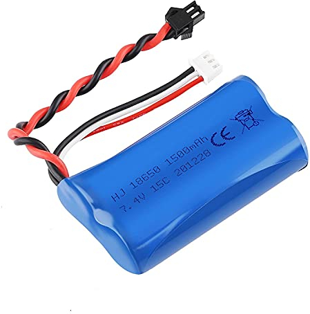 YUNIQUE GREEN-CLEAN-POWER - Batterie Lipo 1500mAh 7.4V 2S | Compatible avec RC U12A S033G Q1 H101 | Charge Rapide pour RC Toys, Boat, Auto, Drone | Connecteur SM-2P, Bleu