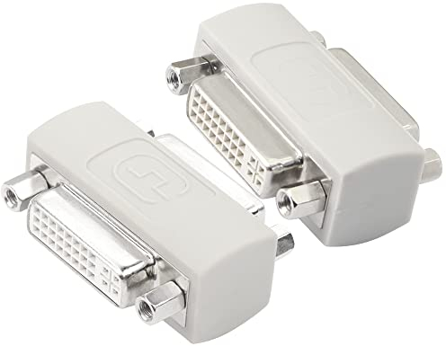 PNGKNYOCN Coupleur DVI Femelle vers Femelle, DVI24+5/DVI-I Serial Cable Extender pour étendre et connecter Deux câbles DVI(2-Pack)