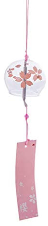 BESPORTBLE Carillon en Verre Carillon à Vent en Verre Vent Cloche Cerise Vent Cloche pour Patio Jardin Maison Décorations Suspendues Ornements Cloche A Vent Japonaise
