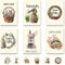 Whaline Vintage Osterkarten Set, 30 Stück Osterkarten Bunte Hasen Ostereier Grußkarten Notizkarte mit 30 Umschlägen und 30 Selbstklebenden Aufklebern für Ostern Kinder Austausch Osterpartys (6 Stile)