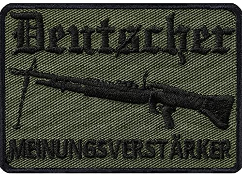 German Army Morale Patch zum annähen/aufbügeln Deutscher Meinungsverstärker MG - Waffen Aufnäher Militär Abzeichen Bundeswehr Geschenk DIY Applikation Jacke/Weste/Jeans/Uniform 70x50mm