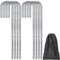 8 Pcs Tent Pegs Metal Heavy Duty with Bag Storage, WEWINK PLUS 12 Inch 8mm Thick Galvanized Tent Pegs, Steel Ground Pegs J-Shape Rebar Stakes Tent Peg for Camping, Trampoline, Gazebos, Bouncy, Garden