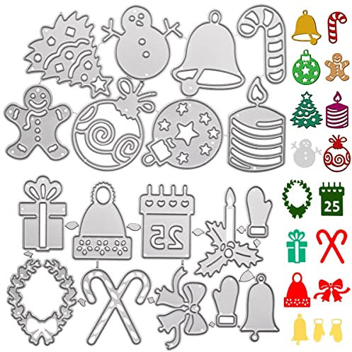 Stanzschablonen,Regerly Stanzformen Stanzschablonen Weihnachten Metall Stanzen Prägeschablonen Für Scrapbooking DIY Album Papier Karten Dekoration (16 Muster)