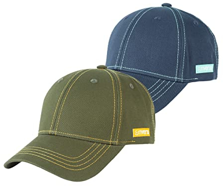 riverso Herren Cap RIVNoel 2er Pack Baseballcap Snapback Kappe Sport Verstellbare Outdoor Mütze Basic Einfarbig 100% Baumwolle Einheitsgröße Grün Blau, Größe:One Size, Farbe:Farbmix 10