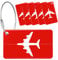 Yizhet Etichette per Valigie Aereo, 6 Pezzi Etichette per Bagagli Alluminio con Anelli in Acciaio Etichette Viaggio Bagaglio Identificatore Valigia, Bagagli Tag, Targhetta (Rosso)