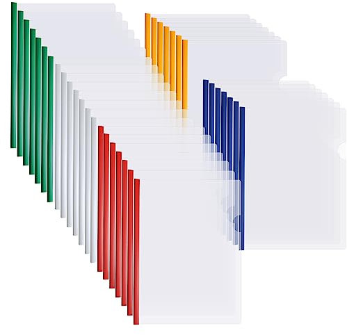 Bulk A4 Klarer Berichtsdeckel mit Schiebestange, 5 Farben, Ordner, Ordner, Schiebeleiste, Dateien, Klassifizierung, transparente Lebenslauf-Klemmleiste, Präsentationsmappen für Schule und Büro (150
