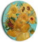 murando - runde Bilder Vincent van Gogh 60x60 cm Leinwandbild 1 tlg Kunstdruck modern Wandbilder XXL Wanddekoration Design Wand Bild Vase mit Sonnenblumen Natur l-G-10013-bc-a