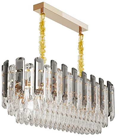 Kronleuchter für Wohnzimmer, Kristall, modern, Hängeleuchte, LED, rund, 60 cm, mit Lampen, E14, Deckenleuchte, für Esszimmer, Schlafzimmer, Wohnzimmer, Küche