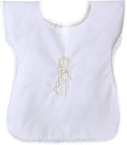 Camicia da battesimo Unisex, Vestina per Battesimo Unisex - Made in Italy, Ricamata a Mano, Taglia Unica