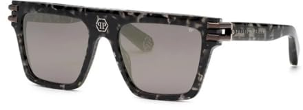 Philipp Plein Unisex SPP108V Sunglasses, 721X Avana Grigio/Nero Lucido, 56