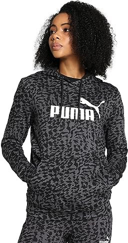 PUMA Ess+ Animal AOP Hoodie Sweatshirt, Noir, M Femme