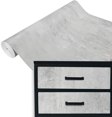 DecoMeister Klebefolie Möbel 90x100 cm | Selbstklebende Möbelfolie in Stein- und Marmoroptik | Klebefolie für Möbel ideal für Küche, Bad und DIY Projekte | Concrete Beton Grau