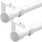 2 Stücke Ausziehbar Vorhangstange Weiß Gardinenstange-Set Ø 25mm Erstellbare Länge mit Kappenknäufen für Esszimmer, Schlafzimmer, Wohnzimmer oder Küche，Extra Lang, 220-380CM