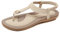 CARETOO Sandales Femme Plates Été Bohème PU Tongs Élégant Confortable Plage Sandales Souple Pantoufles (Beige, 44)