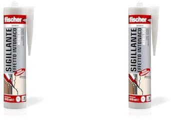 Fischer Sigillante Effetto Intonaco, SAR 310 Bianco, Acrilico, Finitura Ruvida, Verniciabile, per Facciate, Giunti, Fessure, Inodore, Uso Interno, Senza Solventi, 9388 (Confezione da 2)