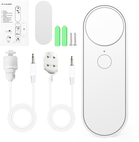 Ailao 2 In 1 Wassermelder WLAN Wassermelder Wasseralarm Smart Tuya Wasser Leck Detektor Nach Hause Überschwemmung 90 dB akustischer Alarm Länge 2m ohne Batterie mit Fernüberwachung.