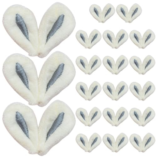Amosfun 30 Stück Osterhasen-Ohrornamente Mini-Osterhasen-Ohr-Plüsch-Kaninchen- Für Haarspangen Diy-Handwerk Heimdekoration Schmuckherstellung Filz-Hasenohren Grau